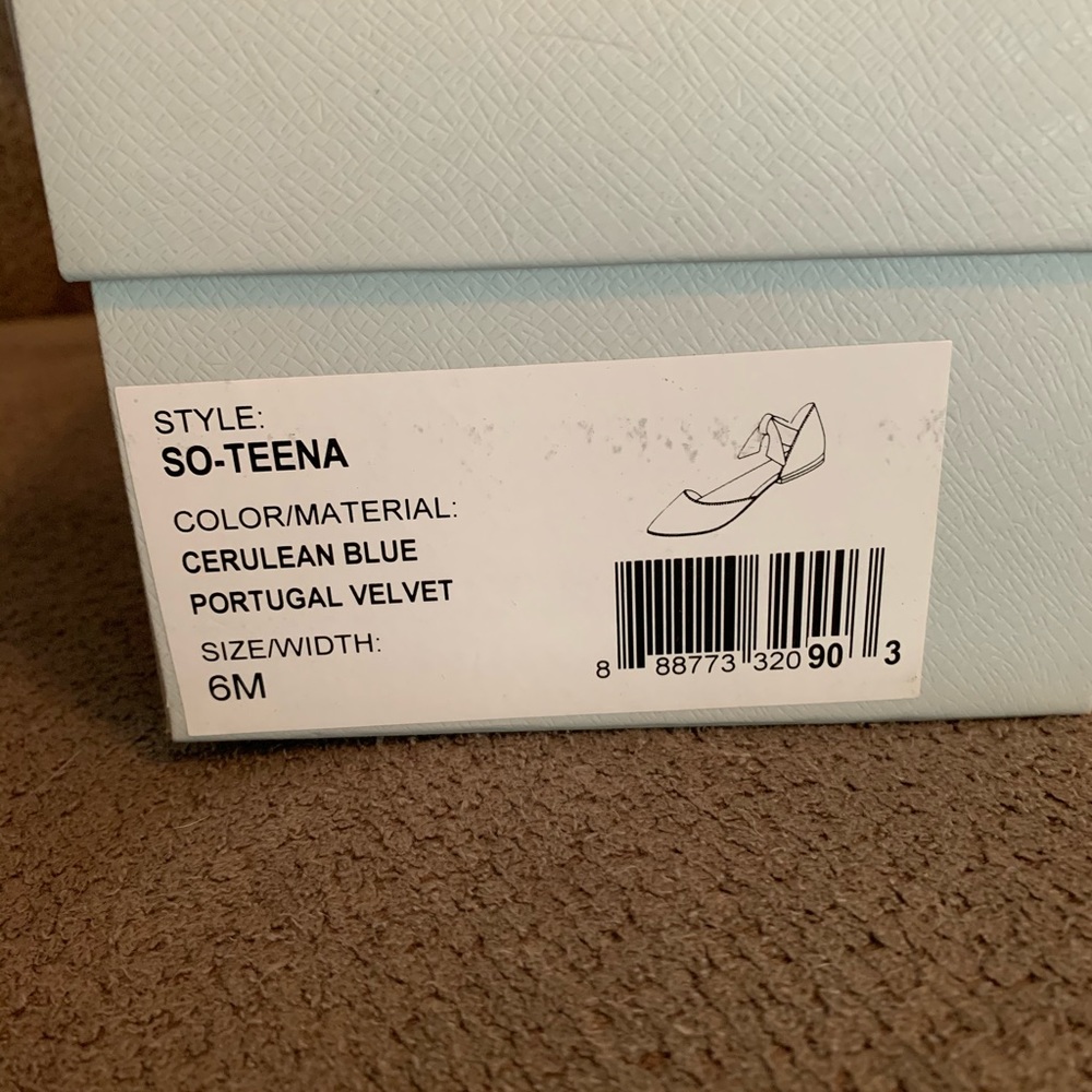 SOLE/SOCIETY velvet cerulean blue flats - Picture 4 of 4